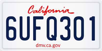 CA license plate 6UFQ301