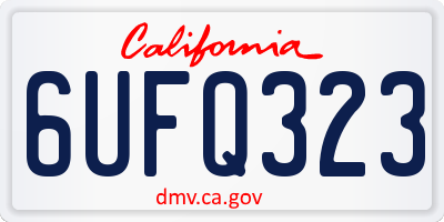 CA license plate 6UFQ323