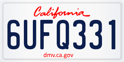 CA license plate 6UFQ331