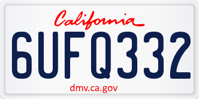 CA license plate 6UFQ332