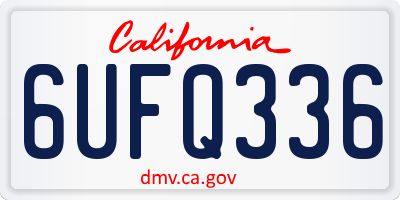 CA license plate 6UFQ336
