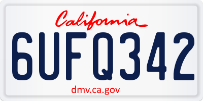 CA license plate 6UFQ342
