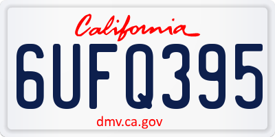 CA license plate 6UFQ395