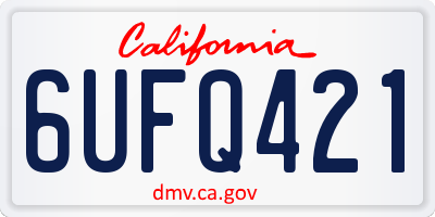 CA license plate 6UFQ421