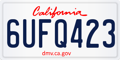 CA license plate 6UFQ423