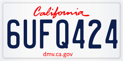 CA license plate 6UFQ424