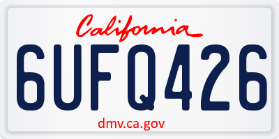 CA license plate 6UFQ426