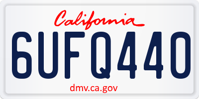 CA license plate 6UFQ440