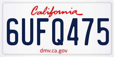 CA license plate 6UFQ475