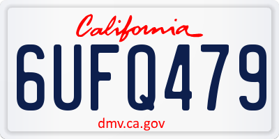 CA license plate 6UFQ479