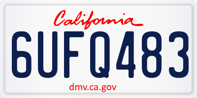CA license plate 6UFQ483