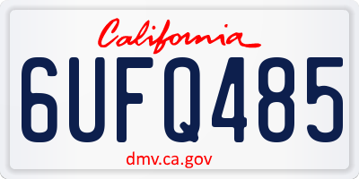 CA license plate 6UFQ485