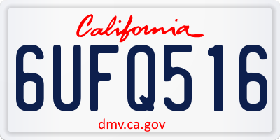 CA license plate 6UFQ516
