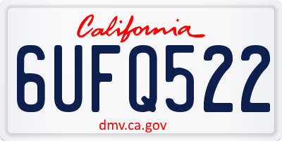 CA license plate 6UFQ522