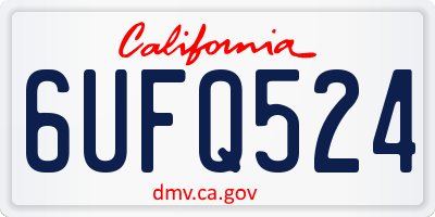 CA license plate 6UFQ524