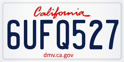 CA license plate 6UFQ527