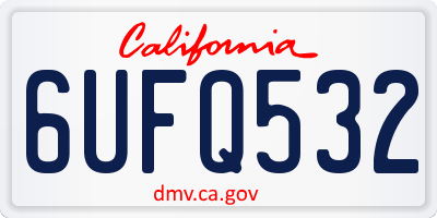 CA license plate 6UFQ532