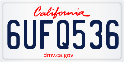 CA license plate 6UFQ536