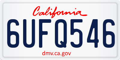 CA license plate 6UFQ546