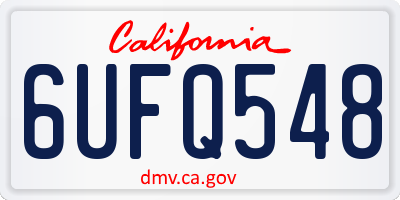 CA license plate 6UFQ548