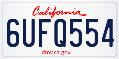 CA license plate 6UFQ554