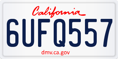 CA license plate 6UFQ557