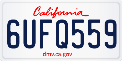 CA license plate 6UFQ559