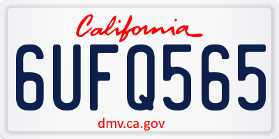 CA license plate 6UFQ565