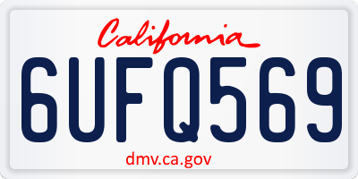 CA license plate 6UFQ569