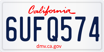 CA license plate 6UFQ574
