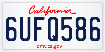 CA license plate 6UFQ586