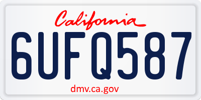CA license plate 6UFQ587