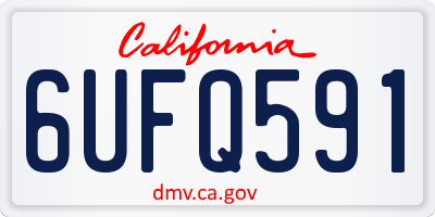 CA license plate 6UFQ591
