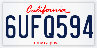CA license plate 6UFQ594