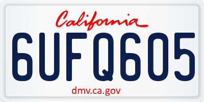 CA license plate 6UFQ605