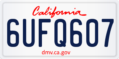CA license plate 6UFQ607