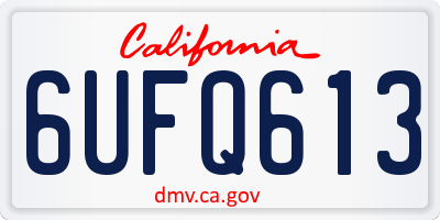 CA license plate 6UFQ613