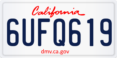 CA license plate 6UFQ619
