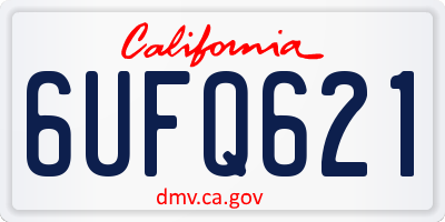 CA license plate 6UFQ621