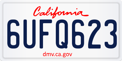 CA license plate 6UFQ623