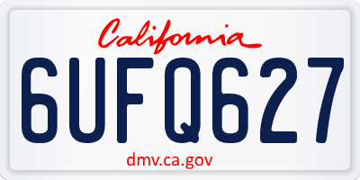 CA license plate 6UFQ627