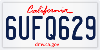 CA license plate 6UFQ629
