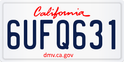 CA license plate 6UFQ631