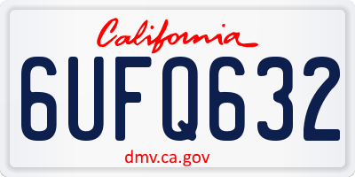 CA license plate 6UFQ632
