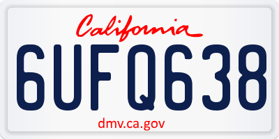 CA license plate 6UFQ638