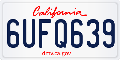 CA license plate 6UFQ639