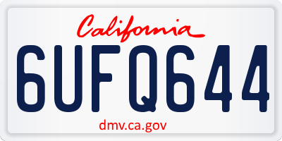 CA license plate 6UFQ644
