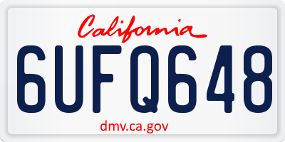 CA license plate 6UFQ648