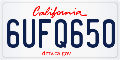 CA license plate 6UFQ650