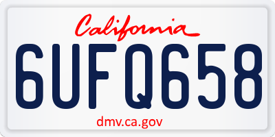 CA license plate 6UFQ658
